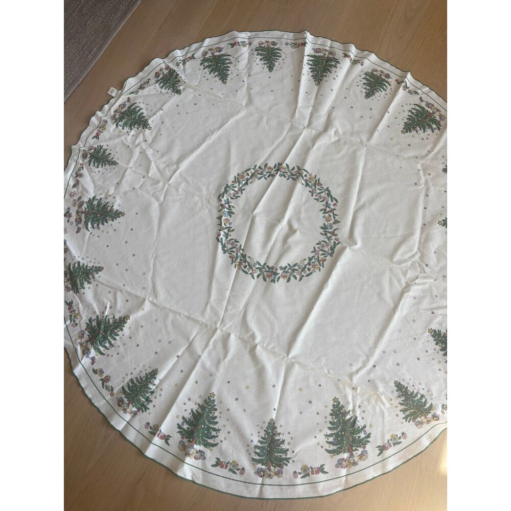 Vintage Fallani & Cohn Christmas Tree Skirt 70" Round Cotton Gifts Holiday